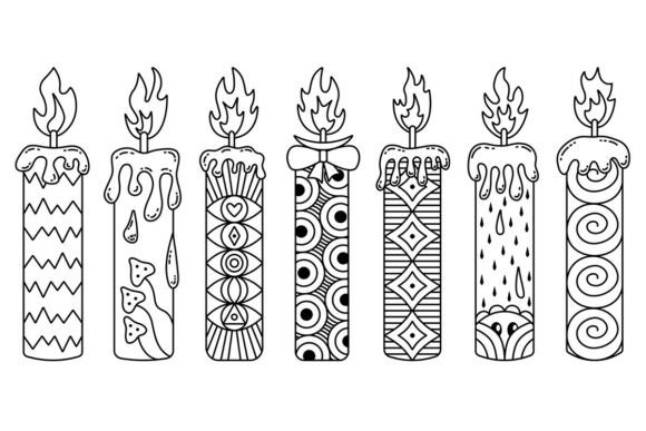 Download Black Line Psychedelic Candle Set - Black line Collection