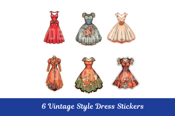 Download Vintage Dress Ephemera Stickers - Stickers Collection