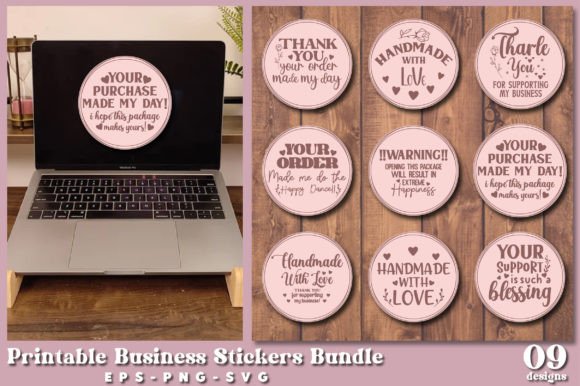 Download Printable Business Stickers Bundle - Stickers Collection