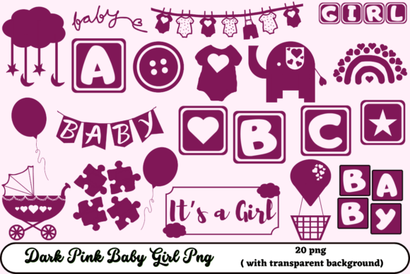 Download Dark Pink Baby Girl Png - Dark pink Collection
