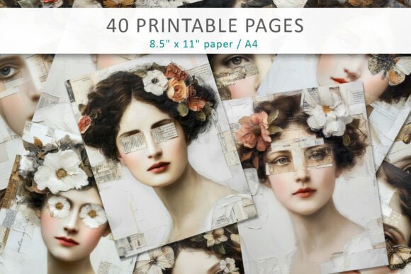 Download Vintage Woman Portrait Collage Pages - Collage Collection