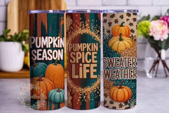 Download Autumn Pumpkin Glitter Collage 20oz Tumb - Collage Collection
