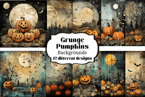 Download Grunge Pumpkin Collage Style Backgrounds - Collage Collection
