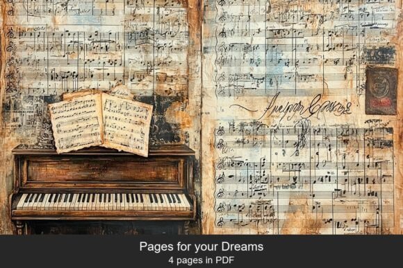 Download Vintage Music Sheet Collage Pages - Collage Collection