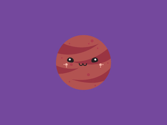 Download Kawaii Outerspace Dark Pink Planet Icon - Premium Bundle