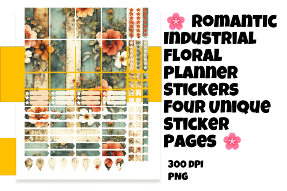 Download Romantic Indust Floral Planner Stickers - Stickers Collection