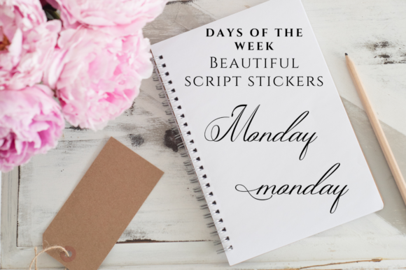 Download Days of the Week Script Stickers, - Stickers Collection