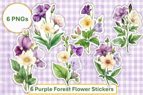 Download Purple Forest Flower Stickers - Stickers Collection
