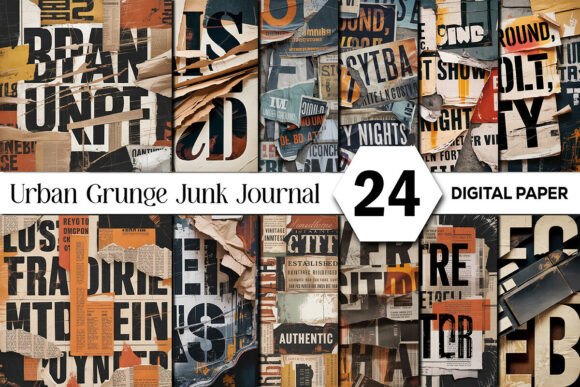 Download Urban Grunge Junk Journal Collage Pages - Collage Collection