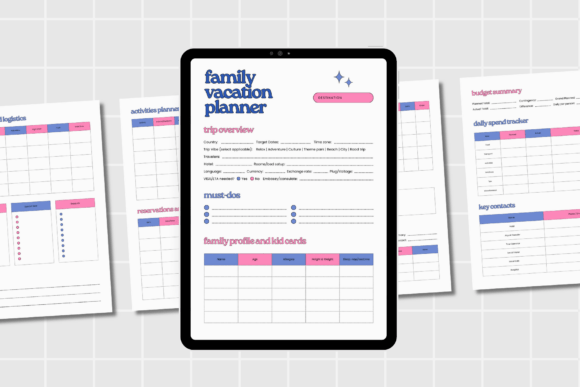 Download Family Vacation Planner Printable PDF - Vacation planner Collection