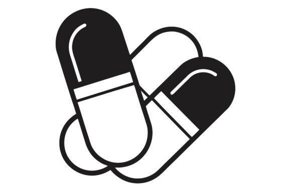 Download Medicine Capsules Black Line Art - Premium Resources