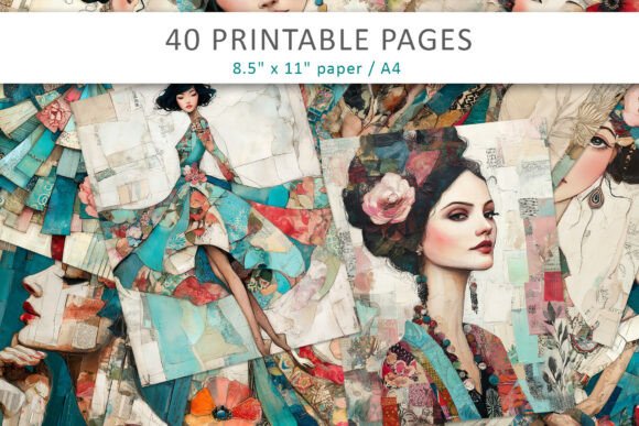 Download Mixed Media Woman Collage Pages - Collage Collection