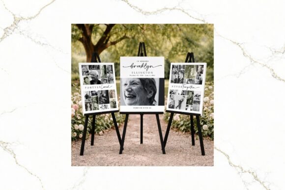 Download 3 Panel Funeral Collage B&amp;W FR004 - Premium Resources