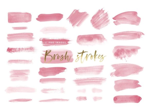 Download Watercolor Brush Strokes in Dark Pink - Dark pink Collection