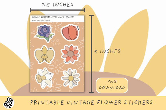 Download Printable Vintage Flower Stickers - Stickers Collection