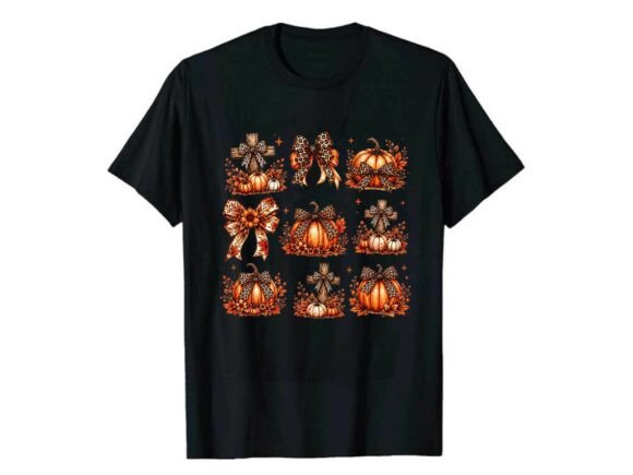 Download Pumpkin Bow Collage Fall T-Shirt - Collage Collection