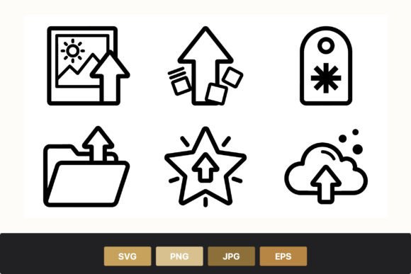 Download Upload Icons Black Line Set - Black line Collection