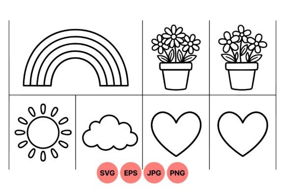 Download Cute Black Line Art Icons - Black line Collection