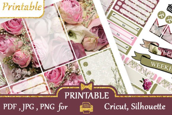 Download Big Planner Stickers Peonies Pink Flower - Stickers Collection